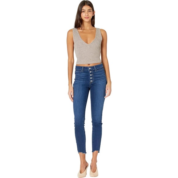 PAIGE Jeans HOXTON ANKLE EXPOSED BUTTON FLY WITH RAW CHEWED HEM - Picture 3 of 5